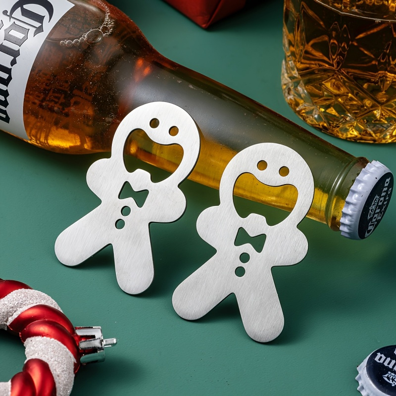 Kitchen Gadgets To Gift - Gingerbread Man Flessenopener RVS Bierflesopener Kerstfeest