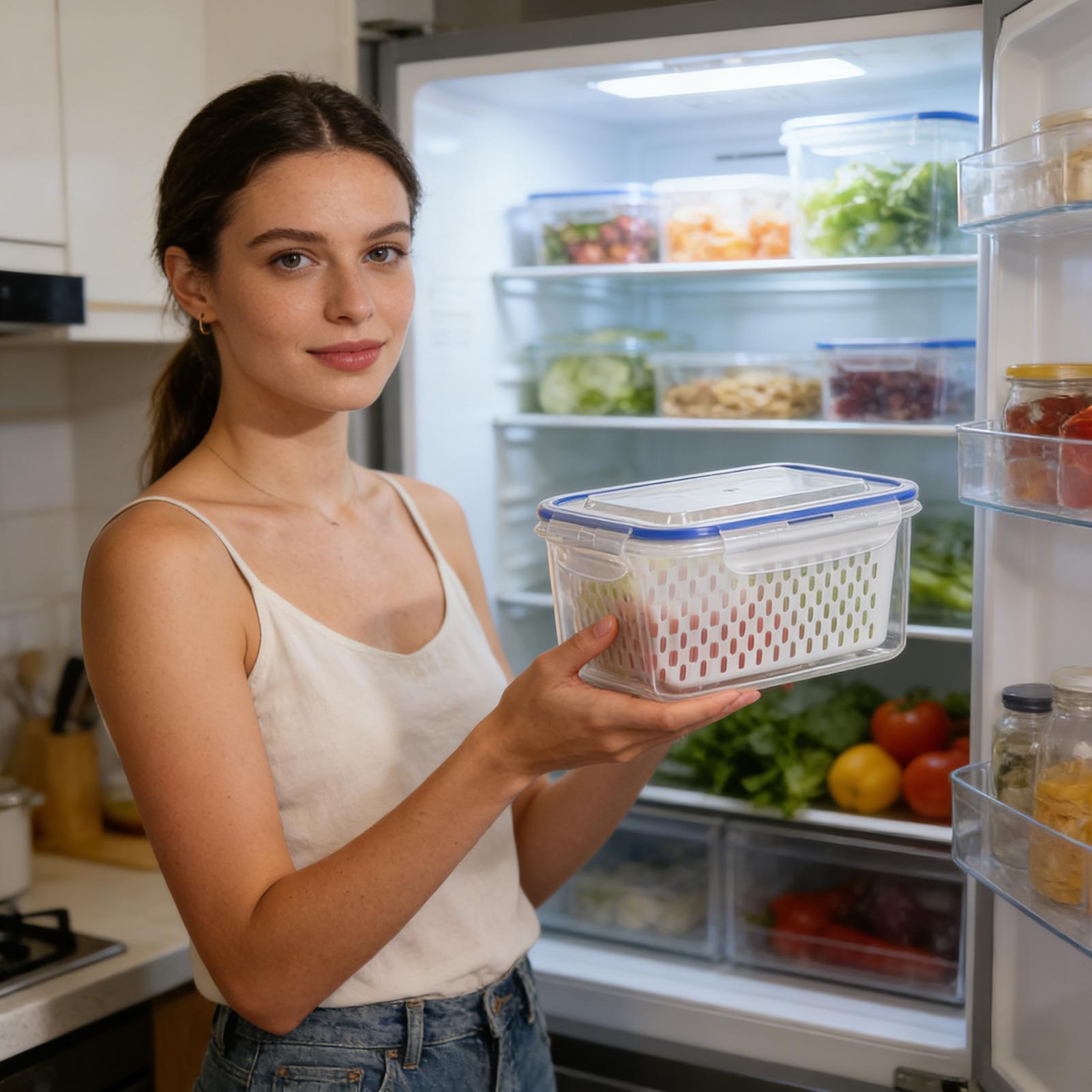 Food Storage Containers - 4-in-1 voedselbewaarcontainer 4-in-1 lekvrije transparante organizers