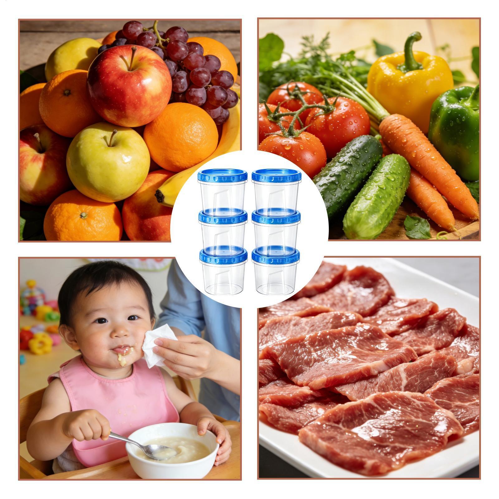 Food Storage Containers - Vriezercontainers voor voedselopslag 6-delige 16oz lekvrije