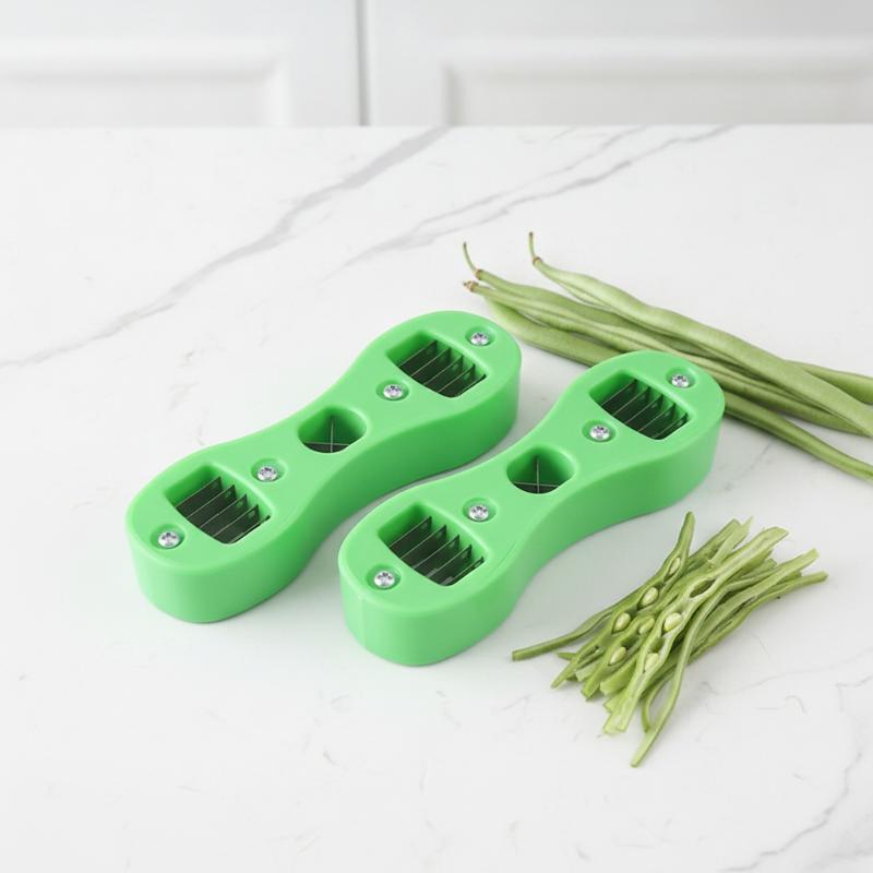 Kitchen Gadgets Green - Plastic groene bonen snijder 10,5cm x