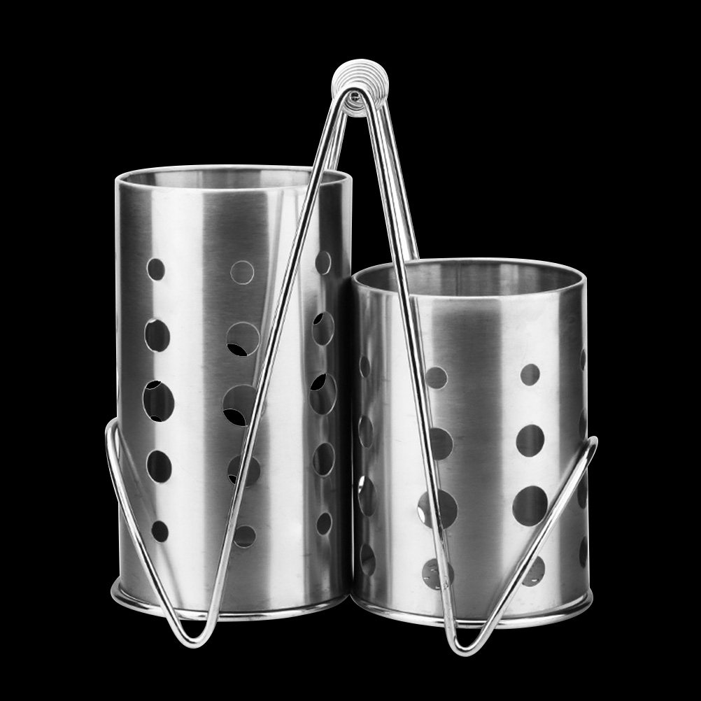 Kitchen Utensil Holder - 3-delige keukenstokjeshouder van roestvrij staal, bestekorganizer,