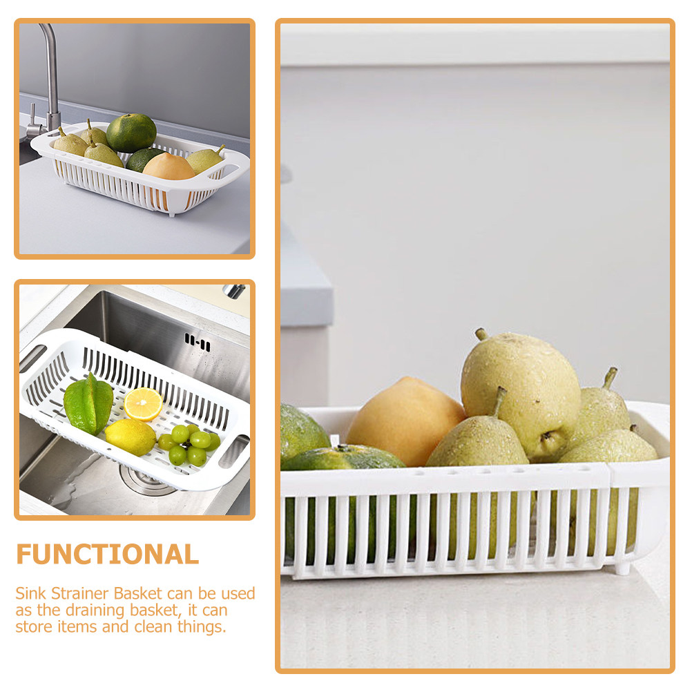Kitchen Gadgets Essential - 2 stuks robuuste gootsteenafgietbak, uitbreidbare vergiet