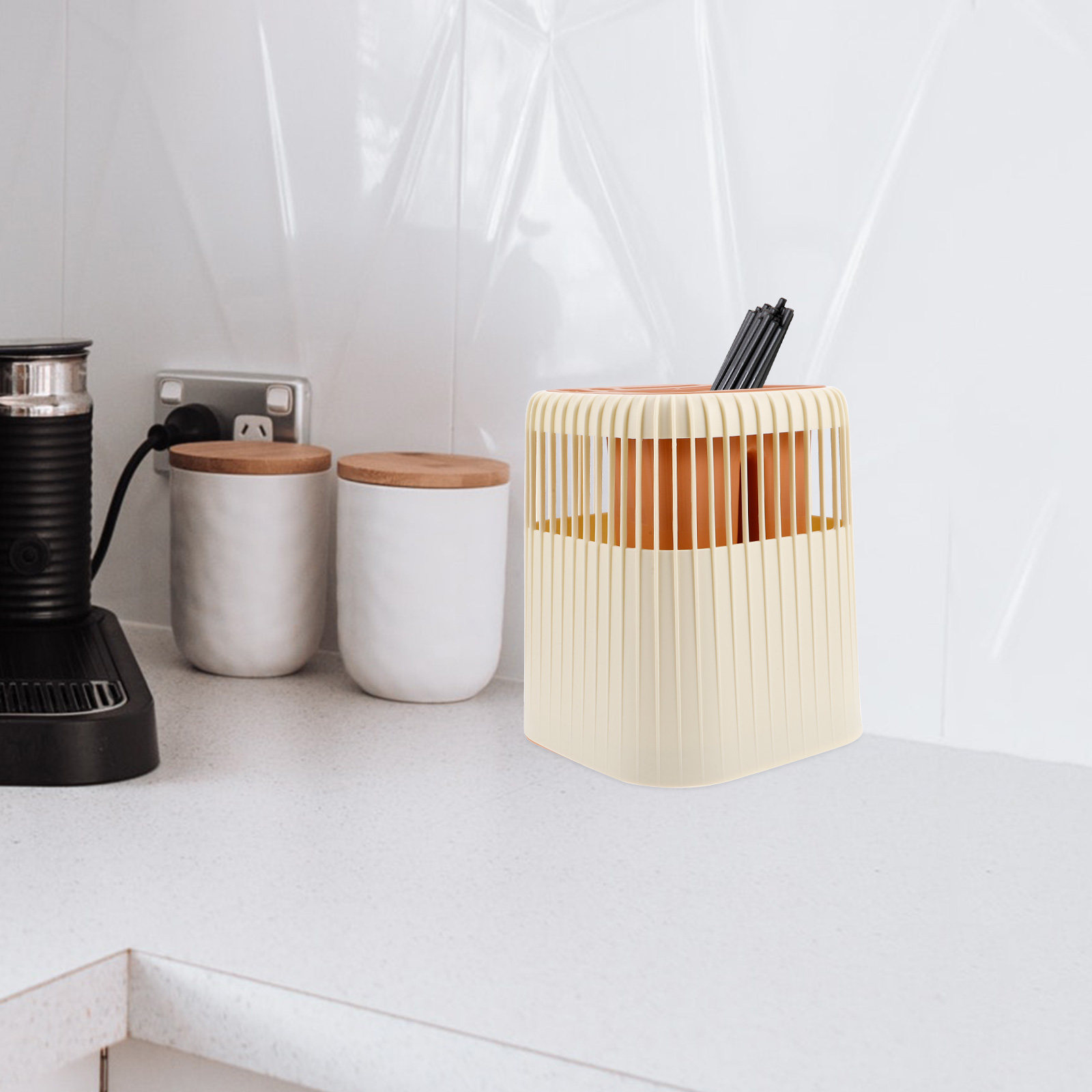 Kitchen Utensil Holder - Bestekdroogrek voor aanrechtblad, bestekhouder, bestekafvoer, gootsteenorganizer,