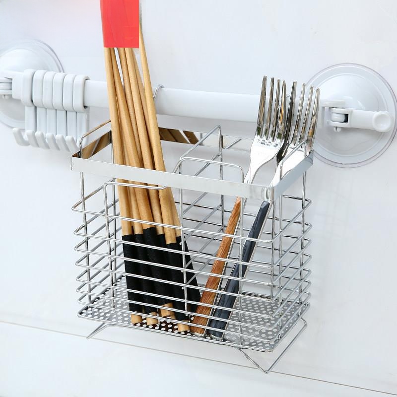 Kitchen Utensil Holder - 304 Roestvrij Staal Wandmontage Eetstokjes Houder