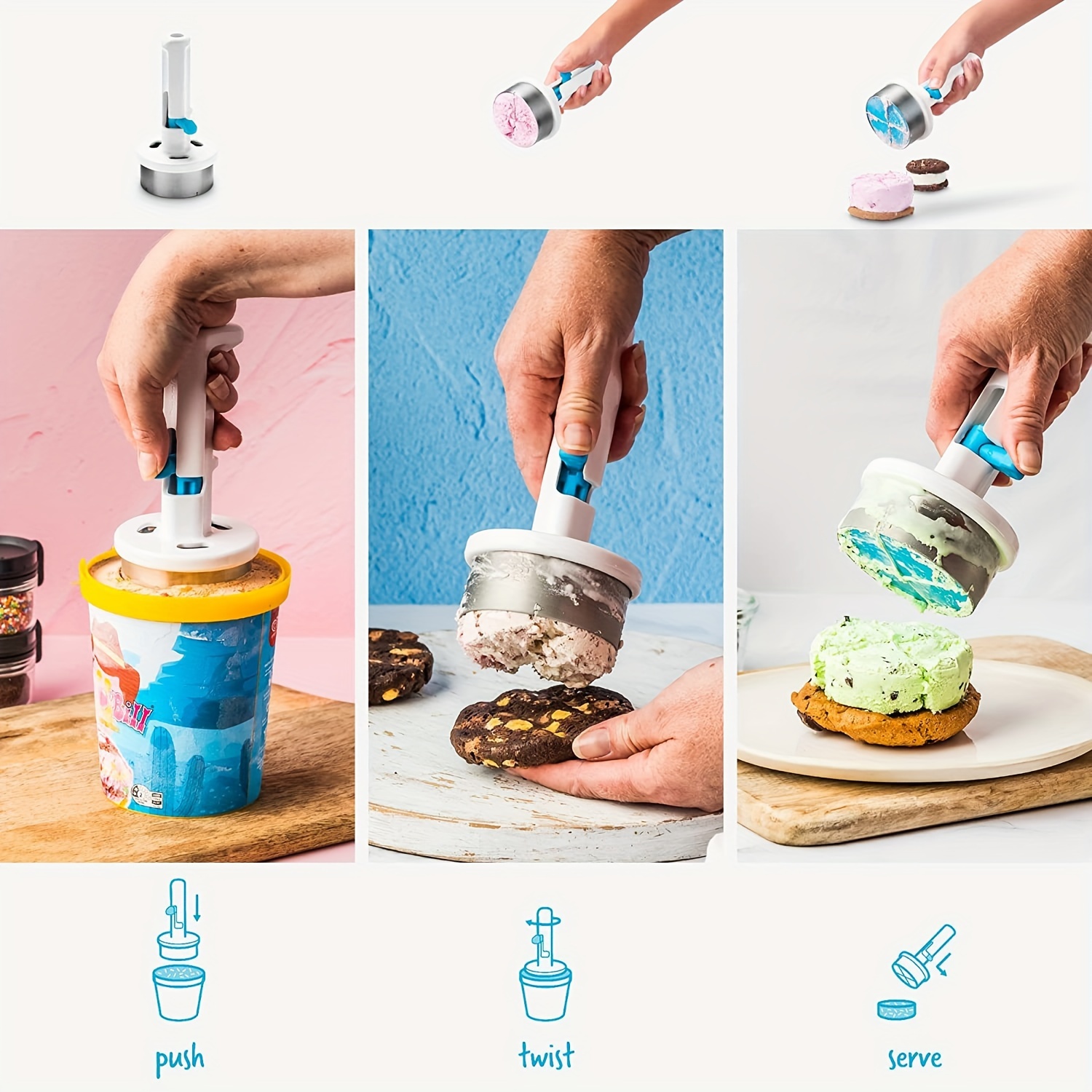 Kitchen Gadgets Essential - Ergonomische ijsschep - Easy-Scoop plastic ontwerp,