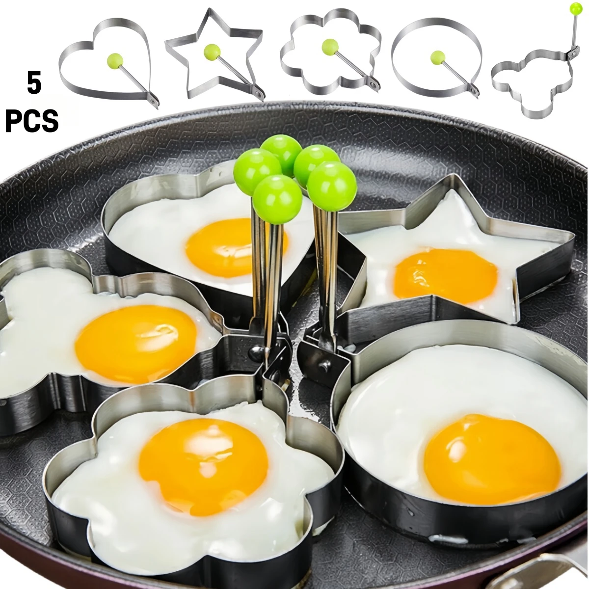 Kitchen Gadgets You Must Have - Premium roestvrijstalen hartvormige gebakken eiervorm, ideale