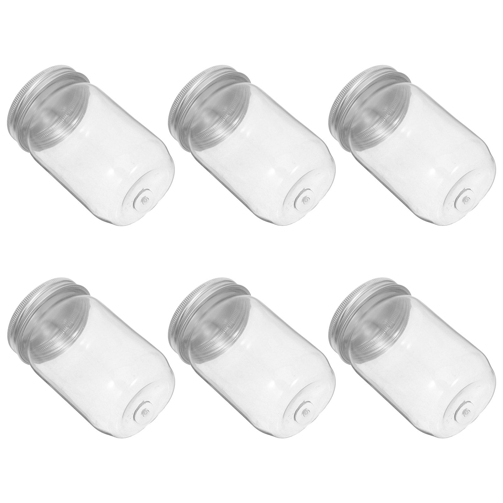 Food Storage Containers - 6 stuks doorzichtige plastic masonpotten met
