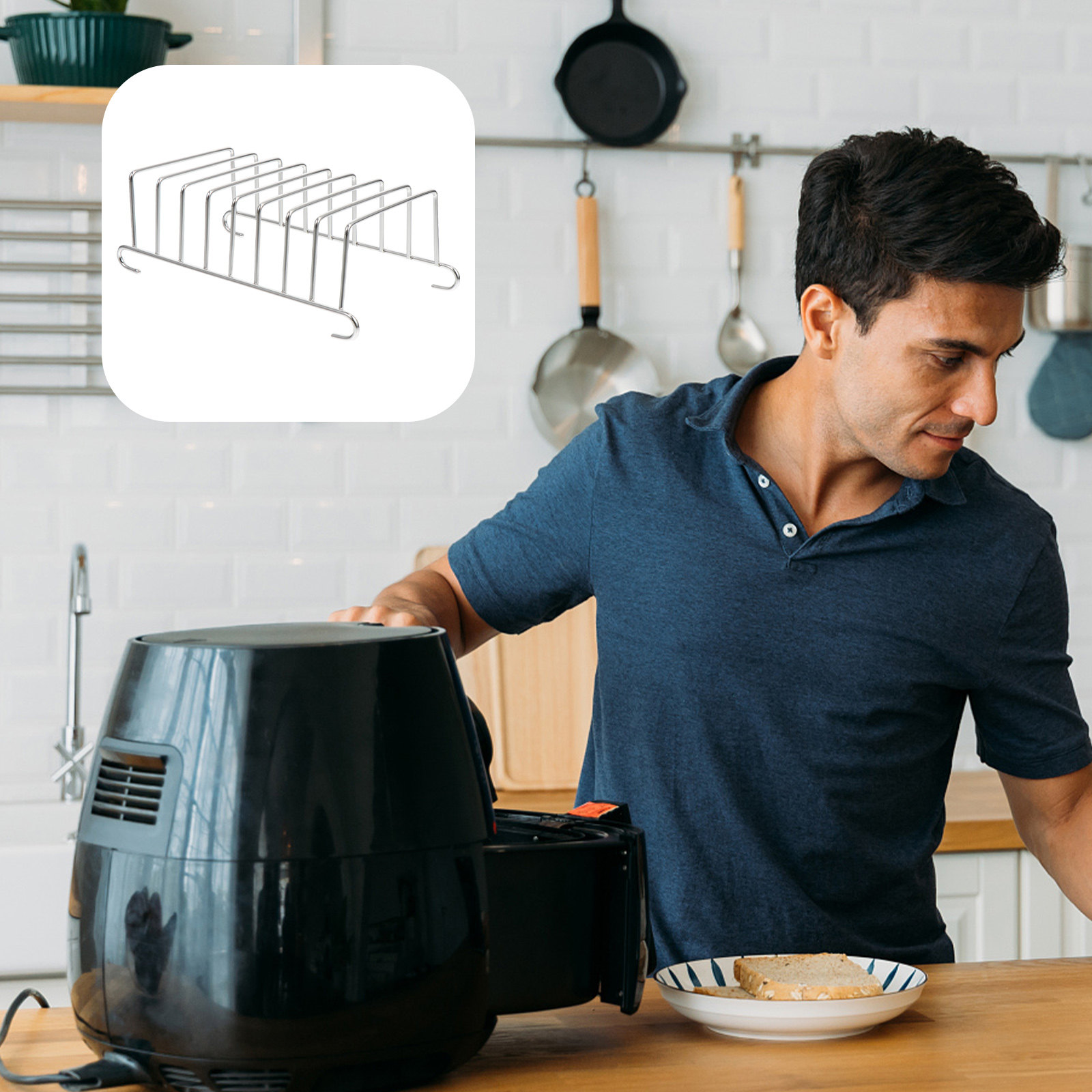 2-delige roestvrijstalen airfr - Air Fryer Accessories recensie en prijs