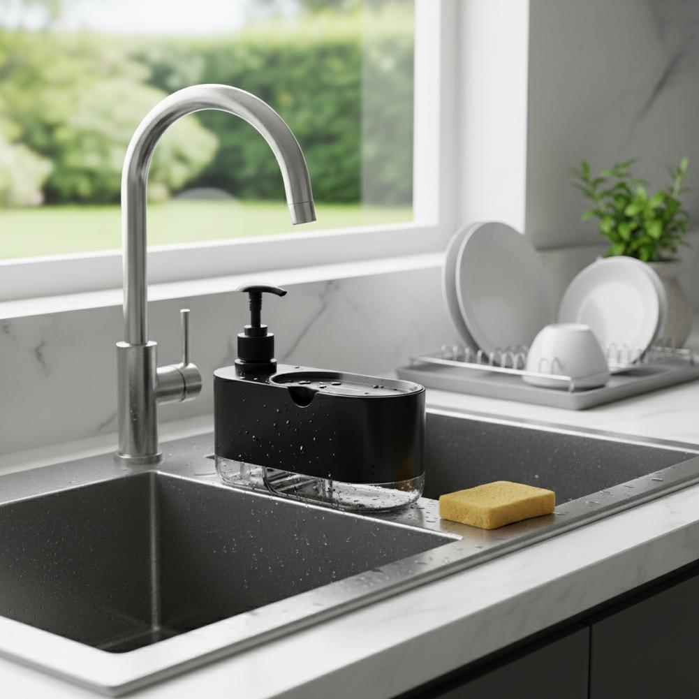 Automatische afwasmiddel dispe - Kitchen Gadgets Dispenser Brush Holder recensie en prijs