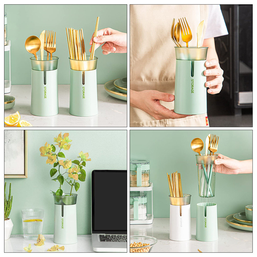 Dubbellaagse opbergbuis voor e - Kitchen Utensil Holder recensie en prijs