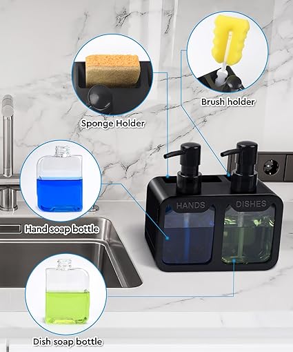 Keukenzeep- en afwasmiddel dis - Kitchen Gadgets Dispenser Brush Holder recensie en prijs