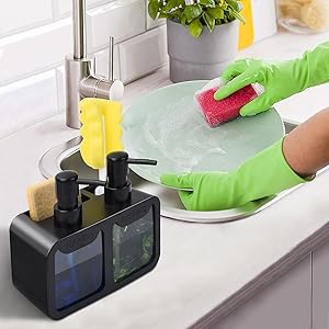 Keukenzeep- en afwasmiddel dis - Kitchen Gadgets Dispenser Brush Holder recensie en prijs